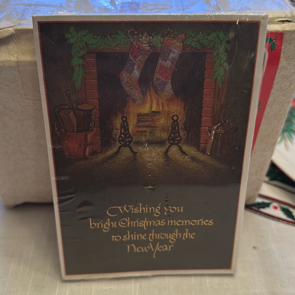 Brand new in package vintage Christmas 24 post cards current inc holiday hearth